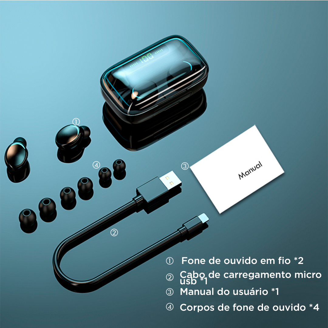 Fone de Ouvido Bluetooth à Prova D'água Alfa Pods Pro