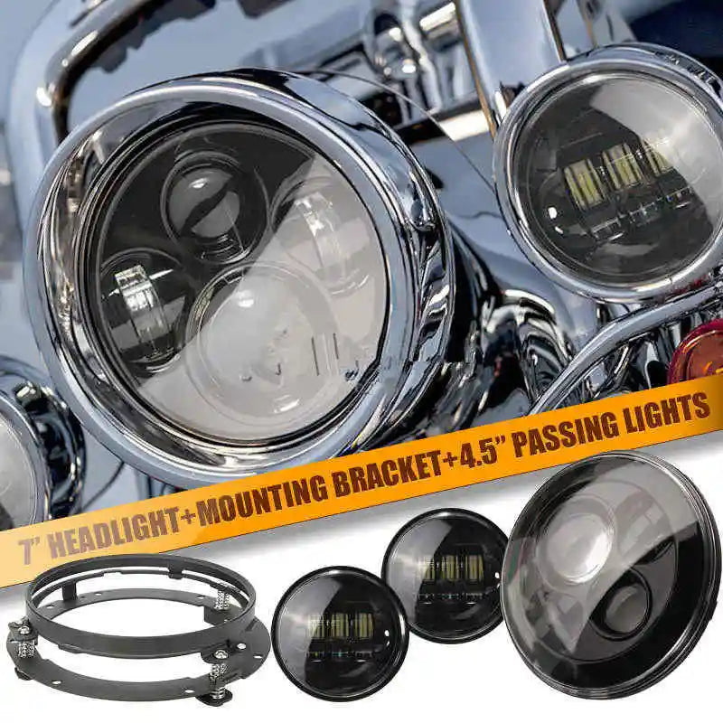 Faróis Central e Auxiliares Para Harley Touring