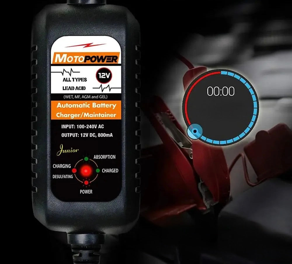 Carregador de Bateria12V 800mA Automático e Inteligente