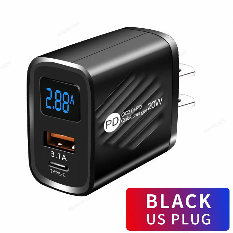 USB Tipo C 20W Carregador Rápido