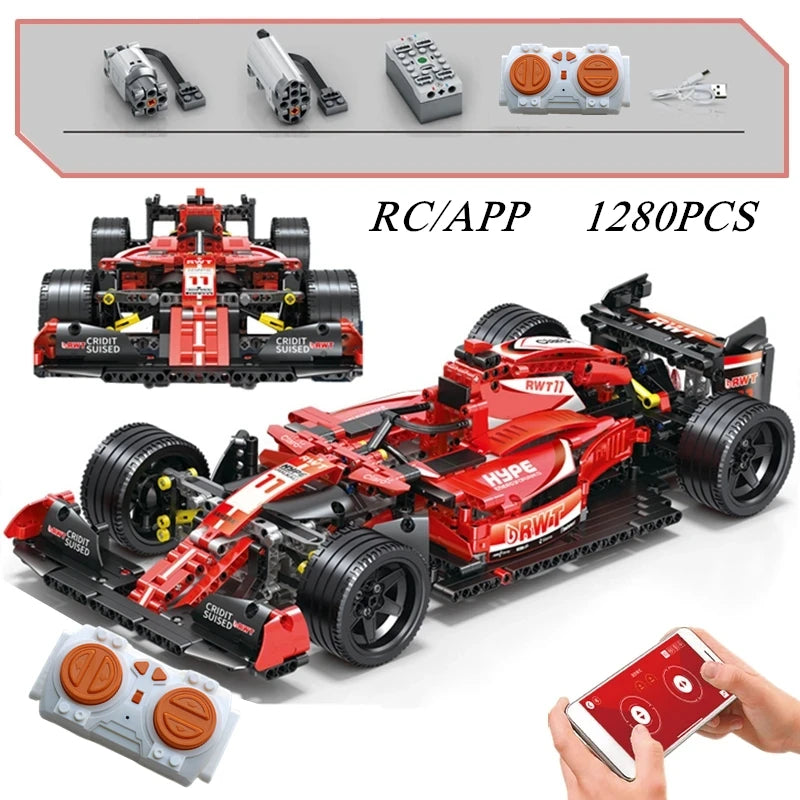 F1 Blocos Racing 1.280 Peças Controle Remoto 47 cm