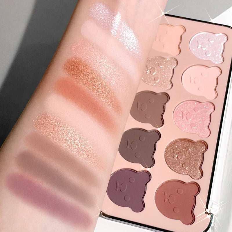 Paleta de Sombras de 10 cores Com Estampa de Urso Fofo