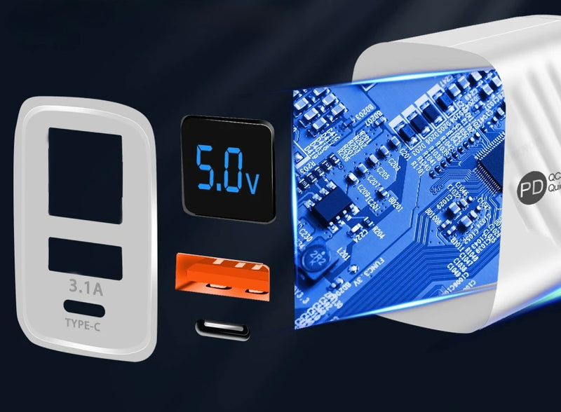 USB Tipo C 20W Carregador Rápido