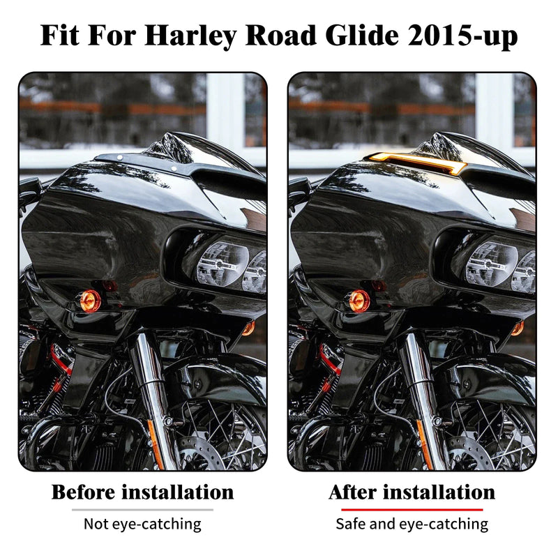 LED 2x1 do Parabrisa Harley Road Glide