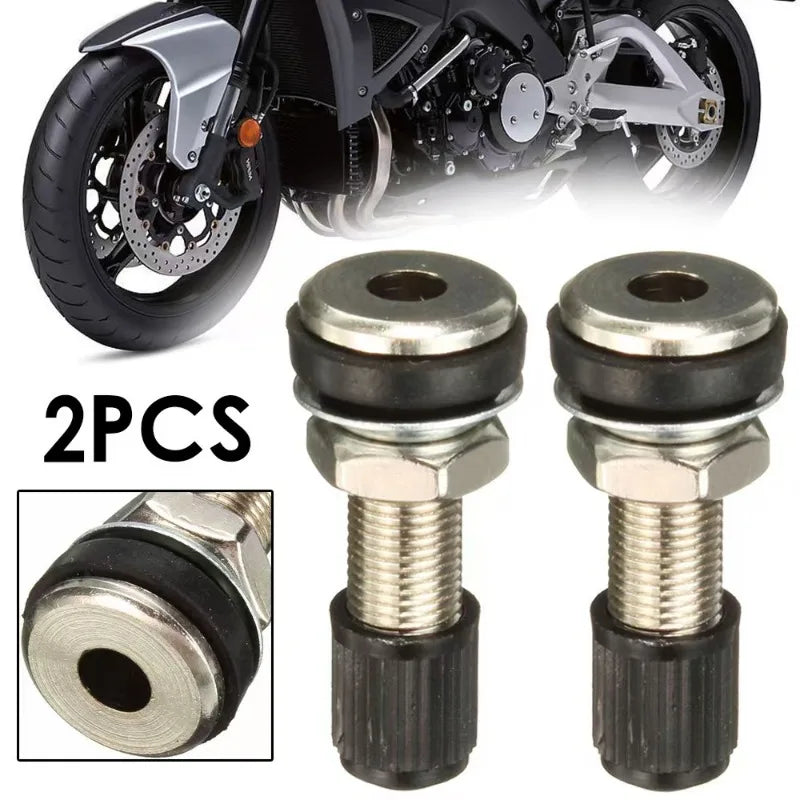 Par de Bico de Roda Com Rosca Para Todas Motos e Carros