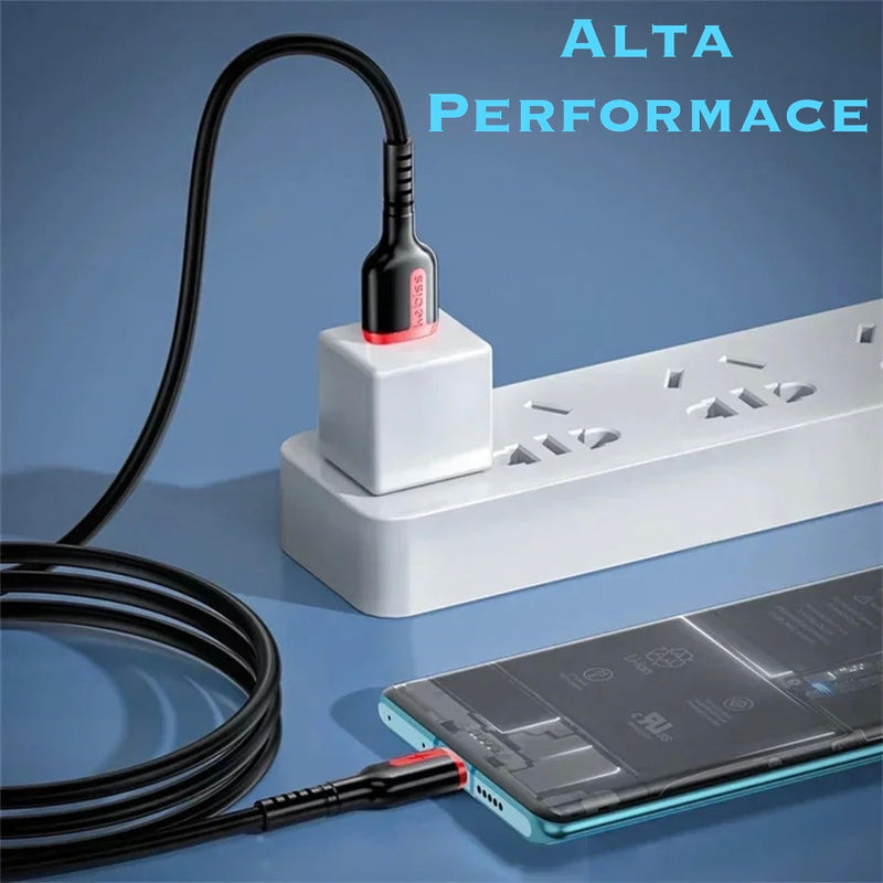 Cabo 3x1 de Alta Potencia 2 USB-C 1-USB Iphone Sanssung